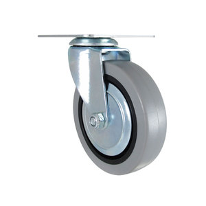 Roues industrielles pivotantes sans chambre à air en PVC de 100 mm avec cadre en acier, capacité de charge moyenne pour chariots et armoires - Product Image 1