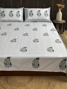 Juego de Sábanas de Algodón Percal King Size Estampadas a Mano, 2 Fundas de Almohada Reversibles, Duraderas para Todas las Temporadas, Calidad de Hotel, 300 Hilos - Product Image 6