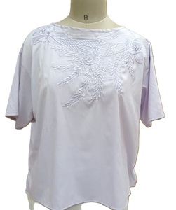 Haut brodé pour femme couleur verte col rond haut d'été léger chemisiers colorés pour dames dernier haut brodé - Product Image 5