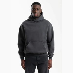 Sweat à capuche surdimensionné uni 100% coton de haute qualité en polaire lourde unisexe Logo personnalisé grande taille pull à capuche pour hommes - Product Image 1