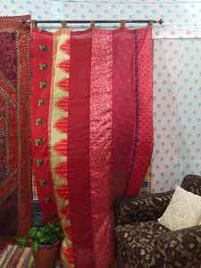 Modern Vintage <b>Silk</b> Sari Rod Pocket Floral <b>Curtain</b> Full Light Shading for Skylight Window Shade Home Decor Bedroom Living Room - Product Image 6