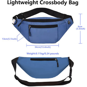 Sac banane Oxford étanche avec logo personnalisé Sac de taille multi-poches pour hommes et femmes Sac de voyage léger à bandoulière avec sangle réglable - Product Image 2