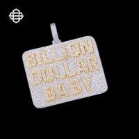 Pendentif personnalisé en argent plaqué 925 avec diamants Moissanite Iced Billion Dollar Baby pour hommes et femmes, bijoux Hip Hop Bling Rapper Streetwear