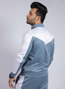 Ensemble de survêtement de jogging pour homme avec design patchwork, taille adulte, 2 pièces, avec logo personnalisé, comprenant un sweat à capuche à cordon et un pantalon de survêtement, 100% coton - Product Image 2