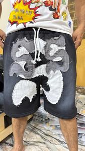 Custom Raw Hem Applique Embroidery <b>Patches</b> <b>Shorts</b> High Quality Streetwear Baggy Distressed <b>Shorts</b> - Product Image 2