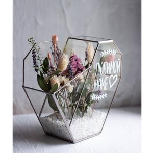 Vase en verre pyramidal nordique moderne, décoration de maisons royales, plantes d'intérieur, plante succulente, pot de table, vase en cristal - Product Image 5