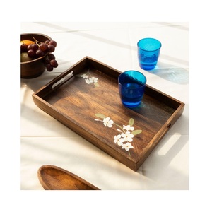 Plateau de service pour café et restaurant Assiette de service en bois pour les collations et les entrées - Product Image 6