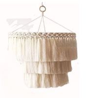 Lampe suspendue en macramé PineCraft International avec LED, design moderne pour la décoration de la maison, du restaurant, du bar, fabriquée en Inde
