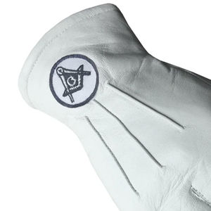 Guantes masónicos de secado rápido de alta calidad Guantes masónicos de cuero con el mejor logotipo - Product Image 6