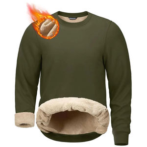 Customizable 100% Cotton Sweatshirts Sherpa Lining <b>Long</b> <b>Sleeve</b> Winter <b>Thermal</b> Sweatshirts Men's Embroidered Logo Design - Product Image 5