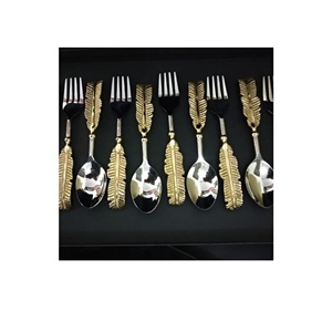 ชุดช้อนส้อมสแตนเลส2ชิ้นพร้อมเคลือบเงาและชุบทอง PVD สำหรับบ้านและห้องครัว - Product Image 3