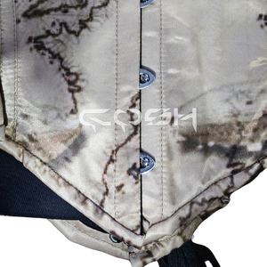 Corset vintage en satin sublimé à imprimé cartographique avec fermeture à agrafes sur le devant - Product Image 4