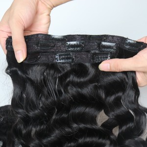 Vente en gros d'extensions de cheveux humains 100% bruts non transformés couleur Remy Clip-in vendeurs de cheveux vierges de haute qualité - Product Image 6