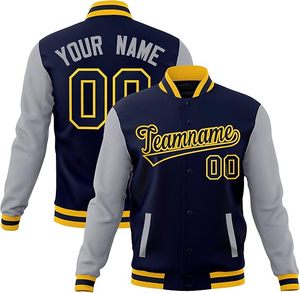 Chaqueta de hombre personalizada con logotipo de estilo callejero de talla grande, diseño universitario, chaqueta de cuero Letterman Varsity bordada con Flash - Product Image 4