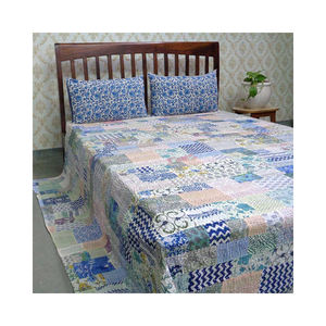 Newest Trending Indian Manufacturer Hand Block Printed Organic Cotton <b>Queen</b> <b>Size</b> Kantha <b>Quilt</b> Patchwork Design for Wholesale - Product Image 3