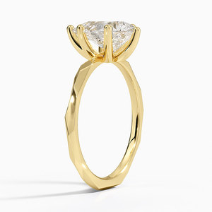 Personalizado certificado 1ct Lab Grown Diamond Pear Cut 14K Oro sólido Compromiso Piedra Solitario Anillos para mujeres profesionales - Product Image 2