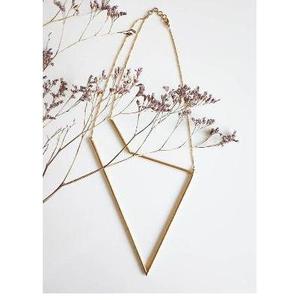 Handmade Brass Necklaces Gold-Plated Geometric Link and <b>Rope</b> <b>Chain</b> Religious Style with Diamond and Moissanite for Wedding - Product Image 1