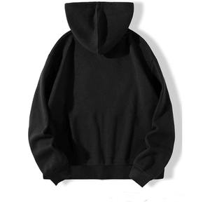 Sudadera con Capucha Negra Clásica para Hombre 2025/2026, 100% Algodón, Invierno, Lisa, con Bolsillo, Secado Rápido, Transpirable, Casual para Uso Diario - Product Image 2