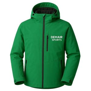 แจ็กเก็ตเดินเขาสกีสีพีชของผู้หญิงมีฮู้ดถอดได้มีซิปรูดซิปได้แขนยาวผ้าซาตินซับในกันลมพิมพ์ลาย - Product Image 2