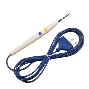 Diathermy electrosurgical pencil is reusable or disposable with 3 types of buttons