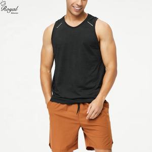 Hot Sale High Street 100% Cotton Breathable 220g Knitted Longline O Neck Casual <b>Gym</b> <b>Vest</b> Sleeveless <b>Men</b> Tank Top - Product Image 1