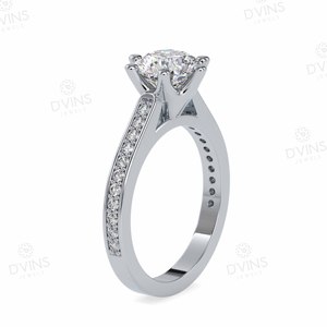 Anillo de oro blanco de 14K tachonado con diamantes cultivados en laboratorio de 1,80 CT y diamantes cultivados en laboratorio de 0,25 CTS - Product Image 2