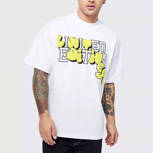 Heavy Weight Soft Cotton Crew Neck Drop Shoulder 300gsm Camisetas de verano en blanco para hombres - Product Image 1