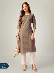 ชุดเสื้อผ้าอินเดียและปากีสถานชุดกระโปรงผ้าฝ้ายปักลายเรียงตามลำดับ - Product Image 4