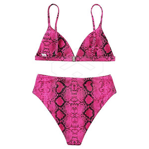 ¡OEM Factory 2024 nuevo diseñador respetuoso con el medio ambiente tela Bikini Set logotipo personalizado estampado patrón llano teñido Technics ropa de playa a la venta! - Product Image 5