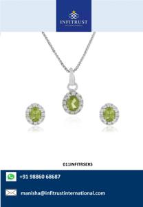Diseño rejuvenecedor, colgante de peridoto verde Natural, conjunto de collar de prasiolita Natural de Plata de Ley 925 para niñas como uso diario - Product Image 2