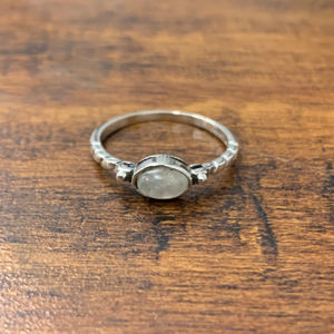 Minimalist 1.2 Grams Moonstone <b>Ring</b> <b>Set</b> in Sterling <b>Silver</b> 925 for Engagement & Wedding, Parties Jewelry - Product Image 1
