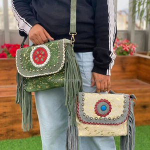 กระเป๋าถือหนังกลับเนื้อหนังกลับเนื้อหนังเมทัลลิกใหม่กระเป๋าสะพายข้างแบบตะวันตกมีสายสะพายสำหรับผู้หญิงขายดี - Product Image 3