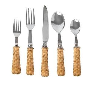 Mango de madera de lujo, vajilla de acero inoxidable dorado y plateado, cubiertos, cubiertos, tenedor, cuchara, cuchillo, juego de cubiertos - Product Image 6