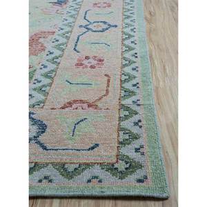 Hand Knotted Wool <b>Rugs</b> Thyme Green <b>Boho</b> Medallion Abstract Diamond Rectangle Hallway for Entryway Large Area for Home - Product Image 4