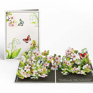 Carte de vœux élégante saisonnière 3D <span class=keywords><strong>pop</strong></span>-up avec fleurs découpées au laser et enveloppe premium pour anniversaire, fête des Mères - Product Image 4
