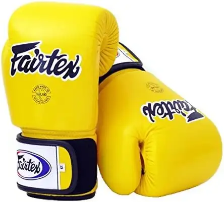 2024 Boxhandschuhe für Herren Haken und Schleife Kuhleder Boxhandschuhe individuell gefertigte gelbe Boxhandschuhe