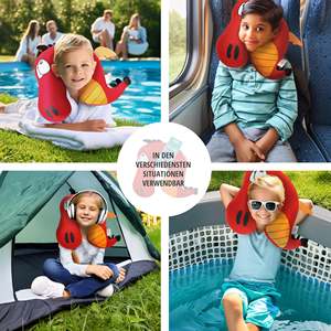 หมอนรองคอรูปมังกรการ์ตูน ผ้าฝ้ายนุ่ม หมอนเดินทางพร้อมโลโก้สั่งทำ พกพาสะดวก บรรจุโฟม สำหรับใช้ในรถยนต์ - Product Image 4