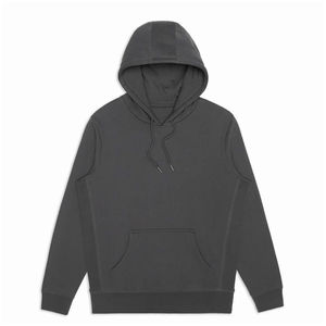 Sweat à capuche d'hiver pour homme, coupe ajustée, 100% coton, de bonne qualité, gaufré, brodé, élégant, polaire, uni, teinture unie - Product Image 1