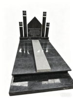 Pierre tombale en granit noir, pierre tombale musulmane en granit, design graphique personnalisé en granit G654 moderne pour monuments extérieurs