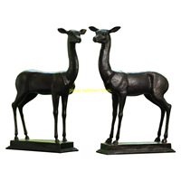 Statue de renne en métal doré classique moderne, faite à la main, réaliste, personnalisable, décoration de Noël en plusieurs parties, décoration d'intérieur