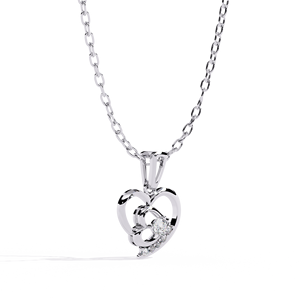 Collar con colgante de compromiso de diamante cultivado en laboratorio de oro blanco de 14kt para mujer, enlace fino a la moda con diamante Natural para regalos de fiestas - Product Image 5