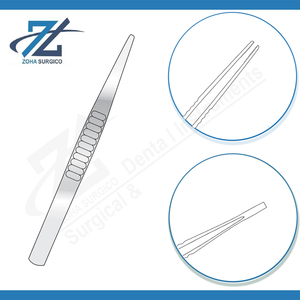 Pince à dissection d'extrémité de bloc 203mm, mâchoires dentelées, instrument de préhension de tissu de précision droit, acier inoxydable chirurgical - Product Image 3