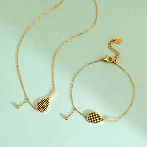 Trendy Waterproof and Tarnish Free 316l Stainless Steel Tennis Wholesale Custom 18k Gold Plated Fine Jewelry Set for Women - Product Image 1