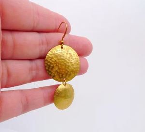 ต่างหูทรงกลมห้อยทำจากทองเหลืองดิบต่างหูรูปทรงเรขาคณิตต่างหูทองเหลืองปรับแต่งได้ทันสมัย - Product Image 6