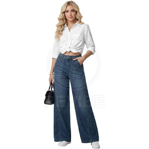 Premium <b>Women</b> Mid Waist Regular Fit Casual Winter Baggy <b>Jeans</b> 100% Cotton Custom Colors & Sizes - Product Image 4
