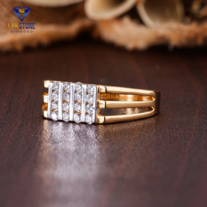Anillo de oro amarillo con diamante de corte redondo TDW 0,40 de Lab-Stone/Anillo de diamantes de lujo/Color DE LA EF-VS - Product Image 2