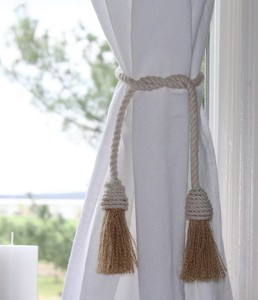 Nautical Natural Cotton Rope Tassel Curtain Tie Back - Product Image 1
