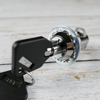 Cerradura de Seguridad para Motocicleta y Automóvil ABA, de Aleación de Zinc Resistente, con 2 Llaves, 30 mm de Distancia entre Ejes, Llave Tubular, Cámara de Empuje, Grado 2 ANSI, Acabado Cromado