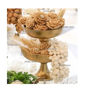 Tazón de postre de aluminio de diseño clásico, forma redonda, Color dorado, Chocolates, dátiles, tazón para uso en fiestas de bodas - Product Image 1