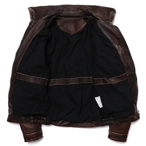Veste de vol Vintage en cuir de vachette marron pour hommes manteau en cuir véritable Slim High Street fermeture éclair à la mode motard toile d'hiver - Product Image 2
